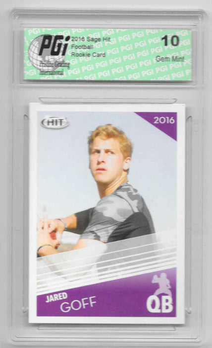 Jared Goff 2016 Sage Hit #110 Rookie Card PGI 10