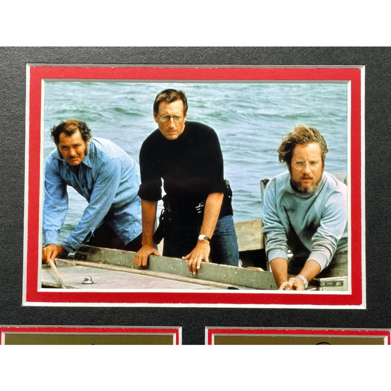 Jaws Bloody Shark Bite Framed Movie Poster Facsimile Cast Signed Collage Photo