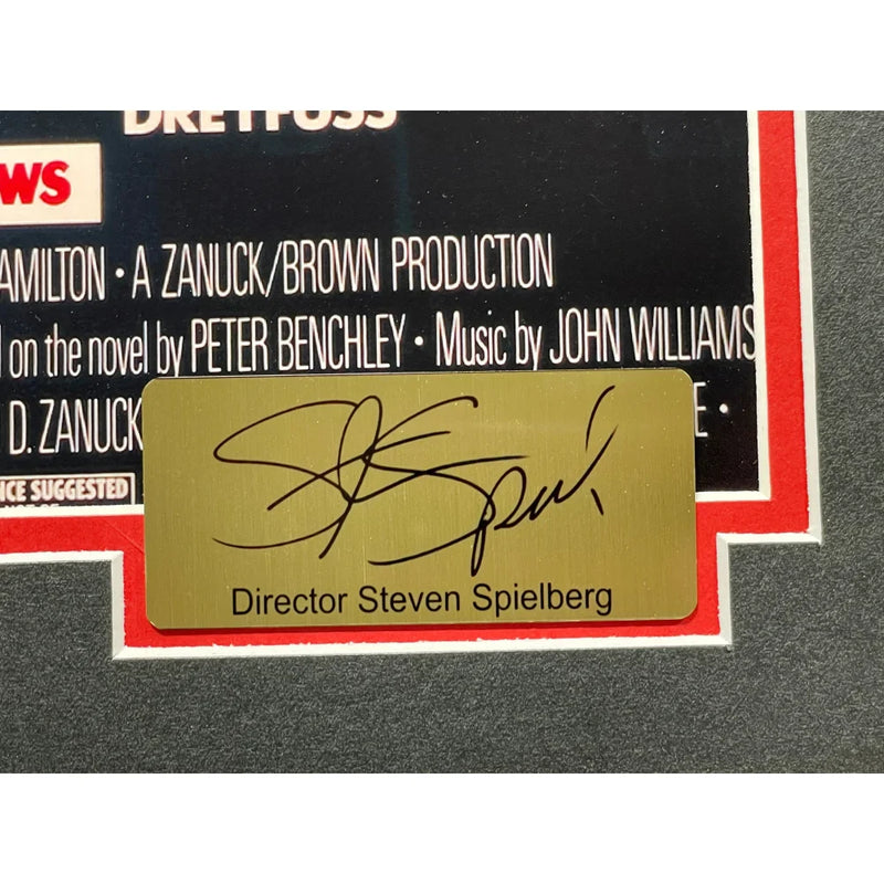 Jaws Bloody Shark Bite Framed Movie Poster Facsimile Cast Signed Collage Photo