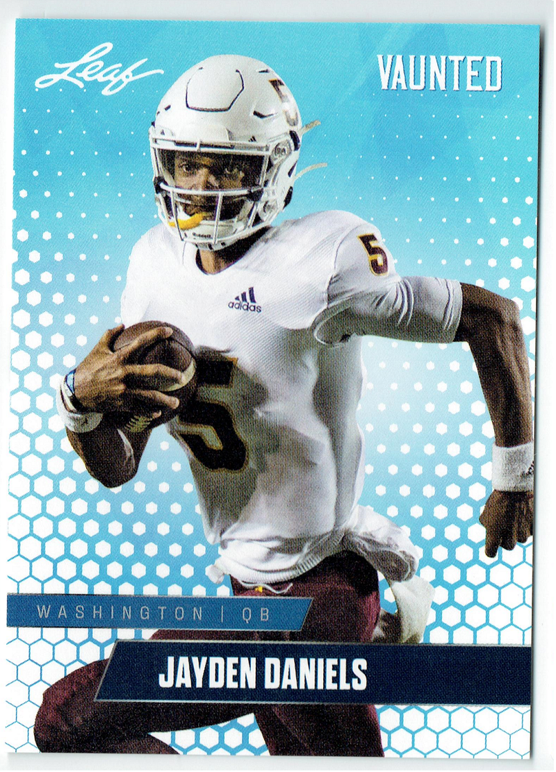 Mint Jayden Daniels 2024 Leaf Vaunted #8V Debut Collection Rookie Card Washington Commanders