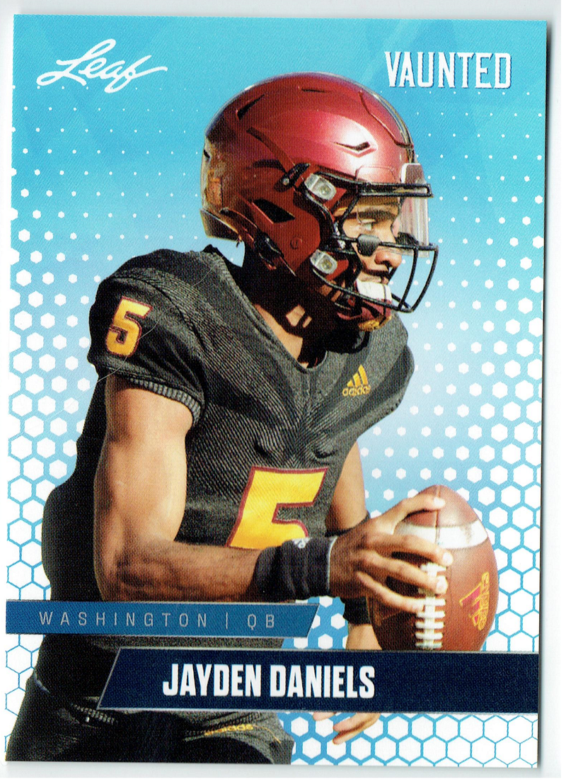 Mint Jayden Daniels 2024 Leaf Vaunted #7V Debut Collection Rookie Card Washington Commanders