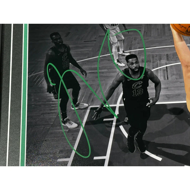 Jayson Tatum Autographed Boston Celtics 16x20 Photo Framed Signed COA vs. Lebron