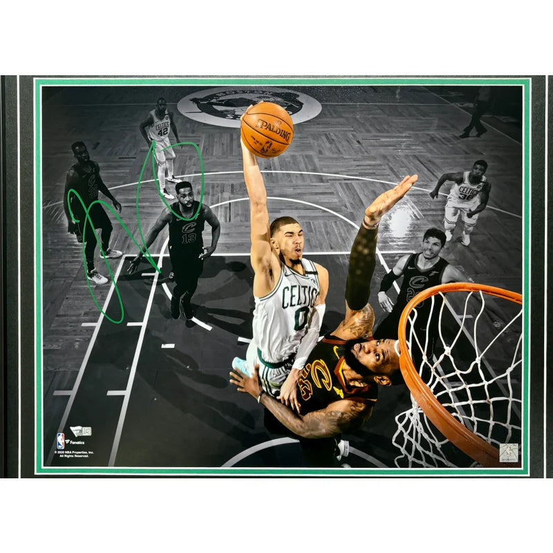 Jayson Tatum Autographed Boston Celtics 16x20 Photo Framed Signed COA vs. Lebron
