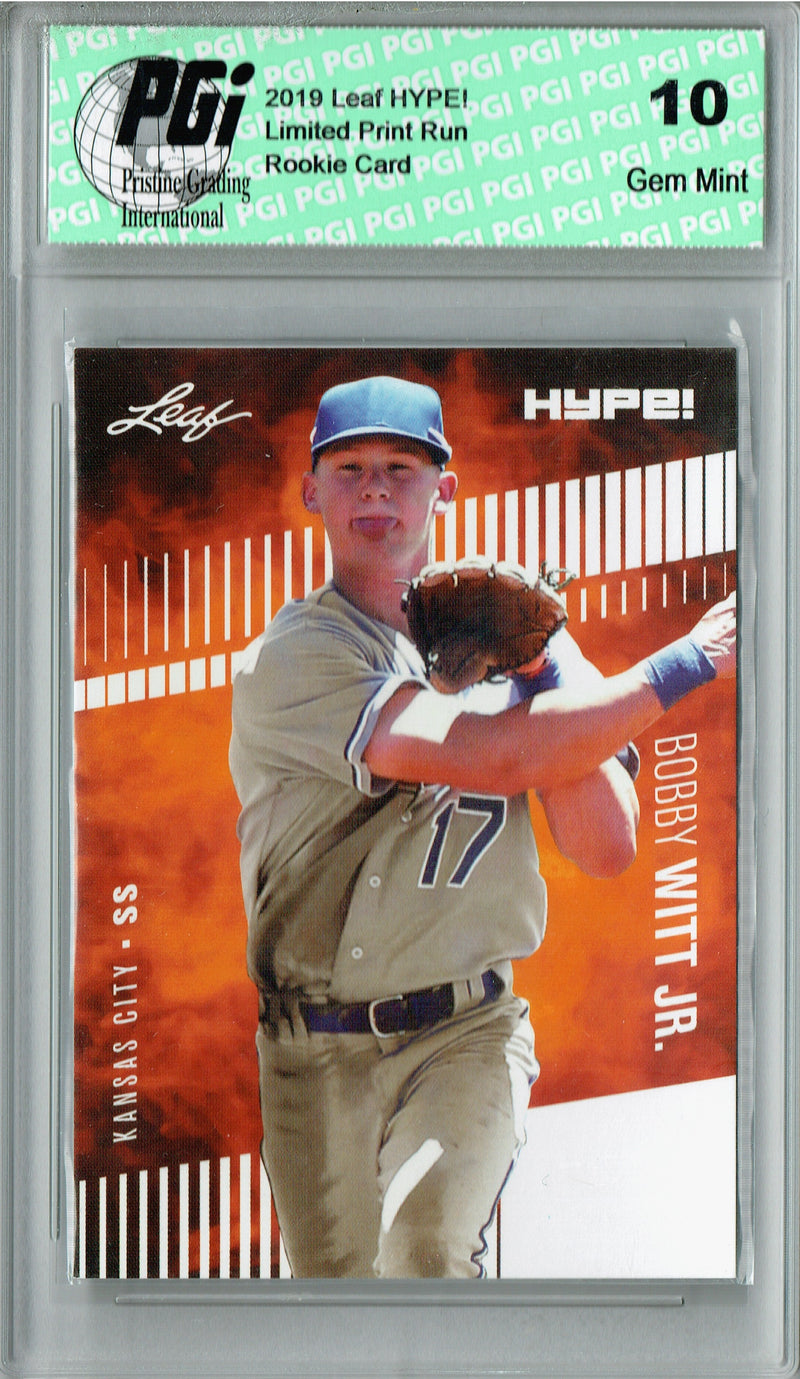 Bobby Witt Jr. 2019 Leaf HYPE! #25 Only 5000 Made Rookie Card PGI 10