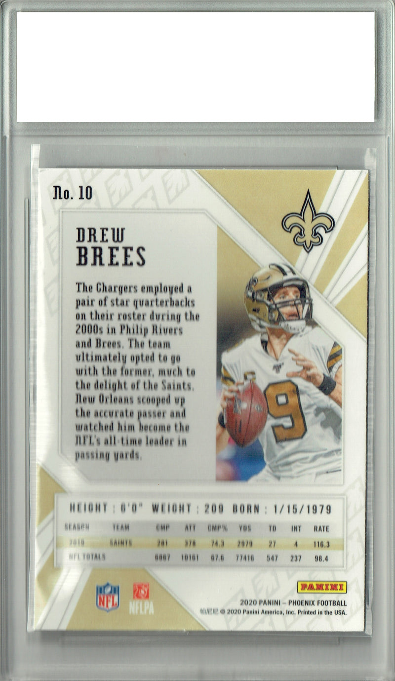 Drew Brees 2020 Phoenix #10 Fanatics Fire Burst Card PGI 10