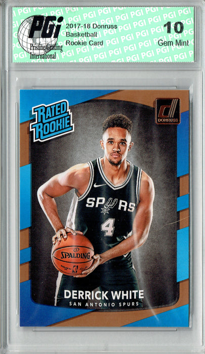 Derrick White 2017-2018 Donruss #172 NBA Rated Rookie Card PGI 10