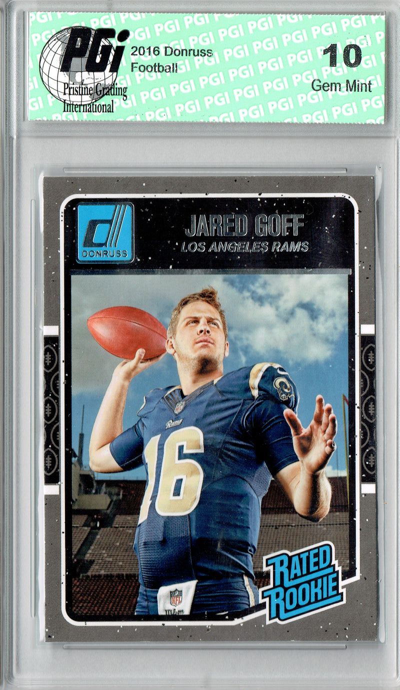 Jared Goff 2016 Donruss Rated Rookie #372 SP Rookie Card PGI 10