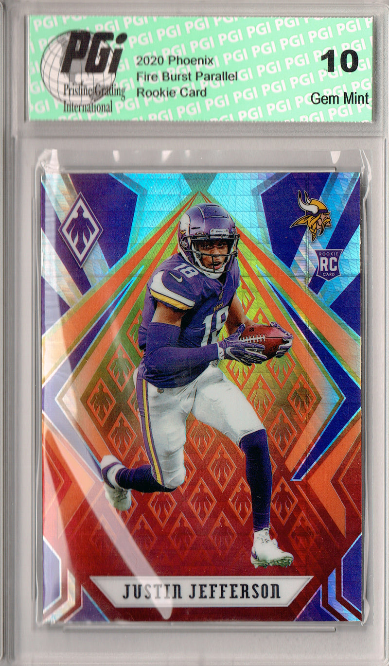 Justin Jefferson 2020 Phoenix #111 Fanatics Fire Burst Rookie Card PGI 10