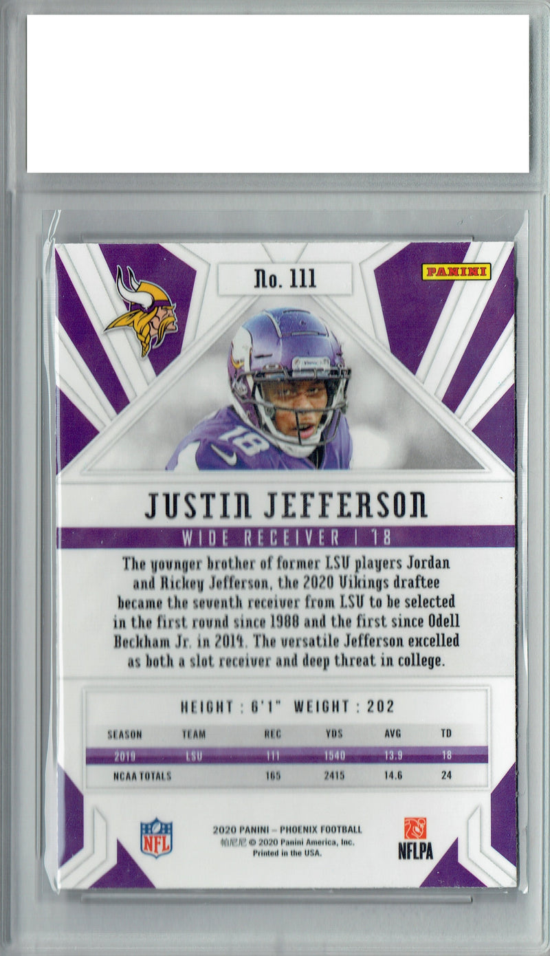 Justin Jefferson 2020 Phoenix #111 Fanatics Fire Burst Rookie Card PGI 10