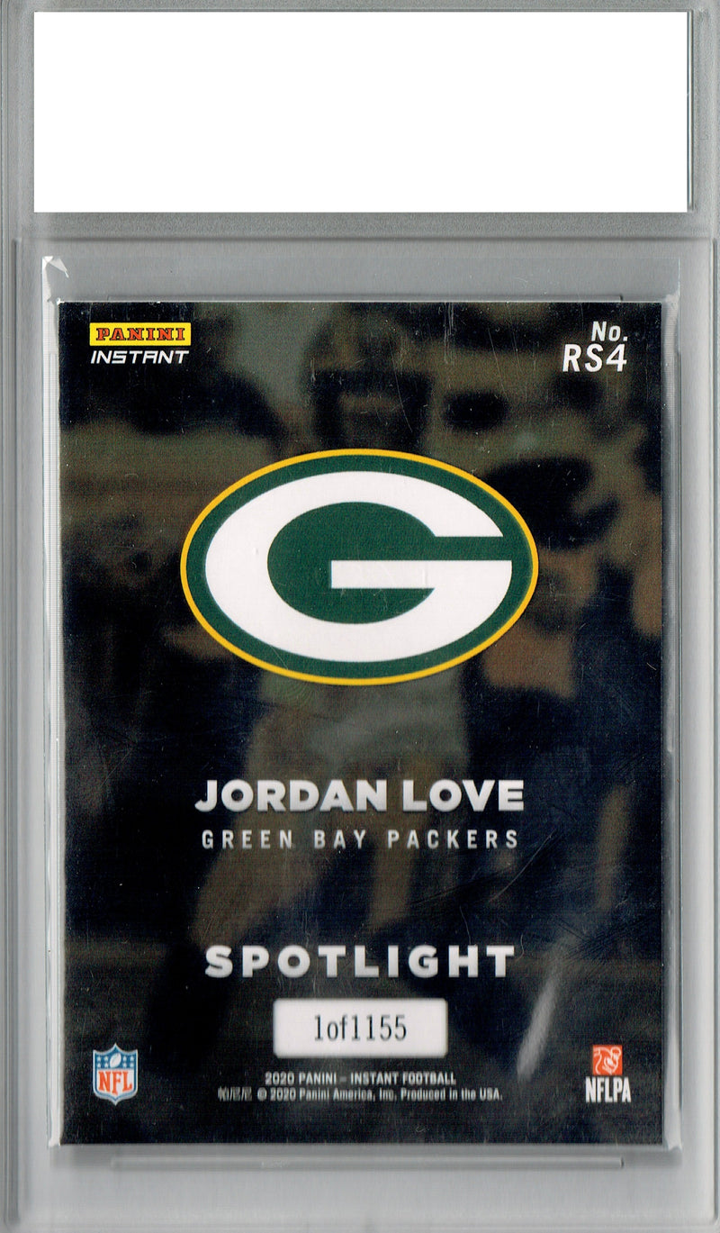 Jordan Love 2020 Instant #RS4 Spotlight 1 of 1155 Made Rookie Card PGI 10