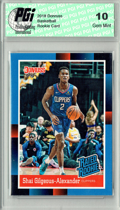Shai Gilgeous-Alexander 2018 Donruss #RR11 - 1988 Retro Rated Rookie Card PGI 10