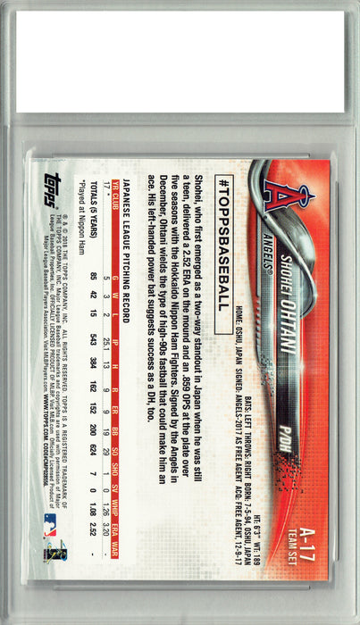 Shohei Ohtani 2018 Topps Baseball #A-17 SP Rookie Card PGI 10