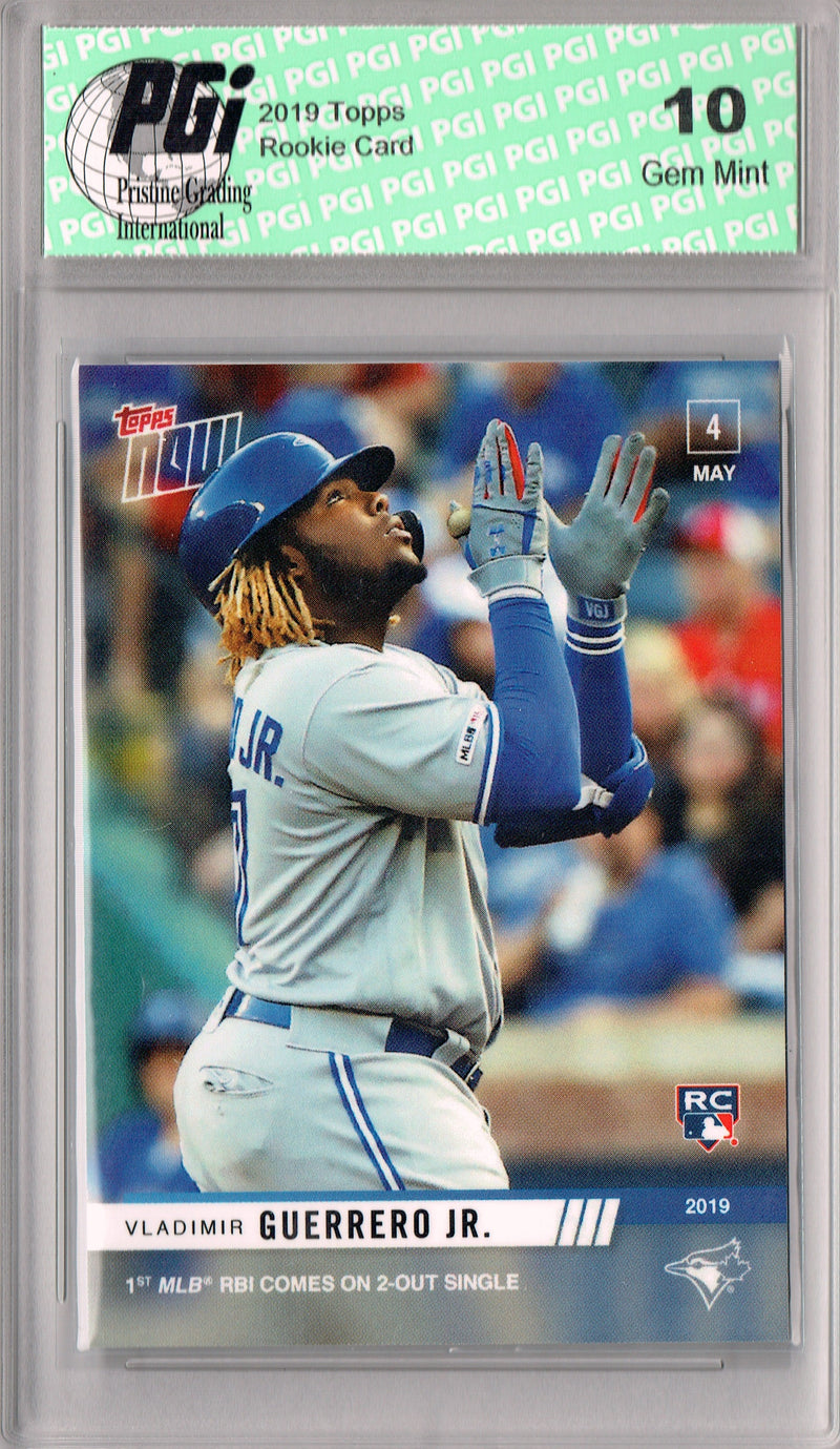 Vladimir Guerrero Jr. 2019 #176 1st RBI 2454 Made Rookie Card PGI 10