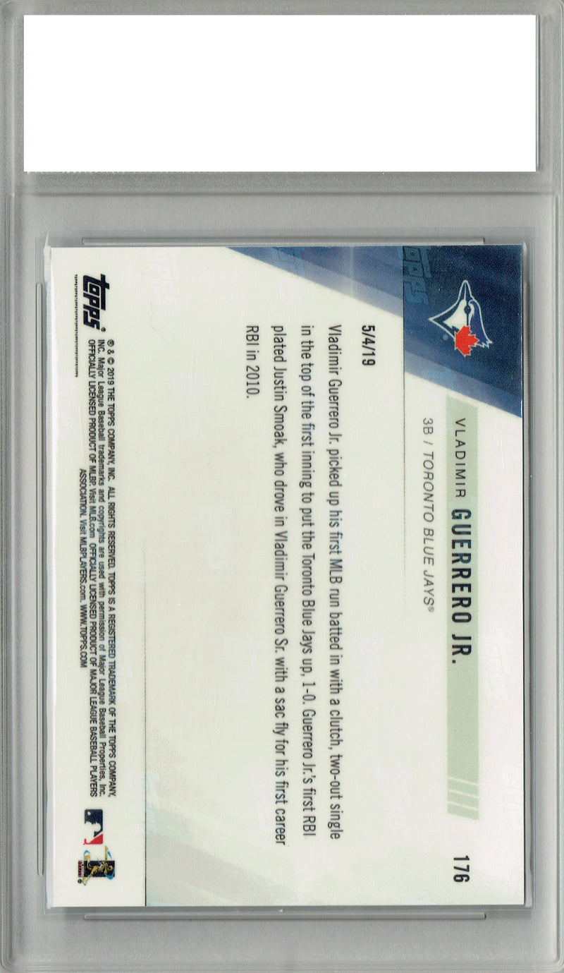 Vladimir Guerrero Jr. 2019 #176 1st RBI 2454 Made Rookie Card PGI 10