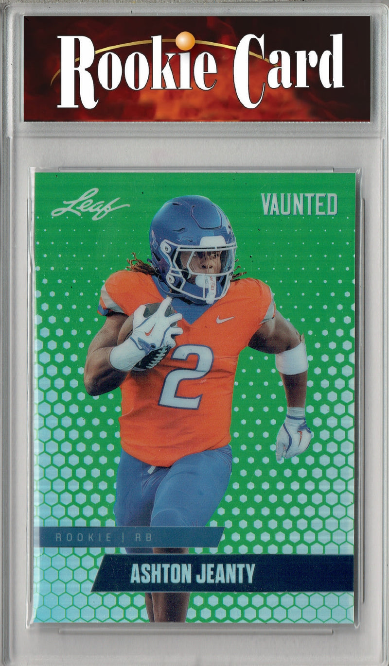 Certified Mint+ Ashton Jeanty 2025 Leaf Vaunted Metal #VM-07 Green 5 Made Rookie Card Las Vegas Raiders