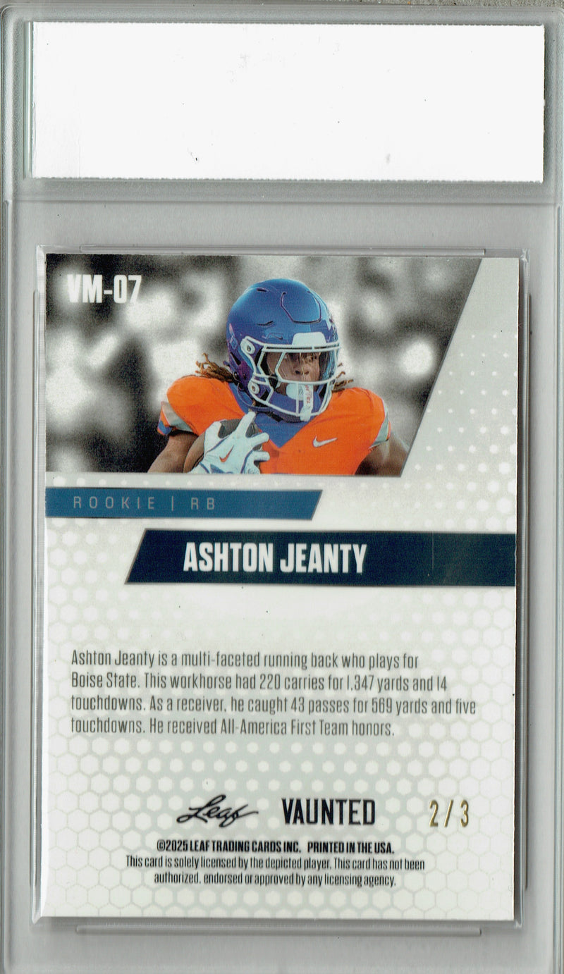 Certified Mint+ Ashton Jeanty 2025 Leaf Vaunted Metal #VM-07 Orange 3 Made Rookie Card Las Vegas Raiders