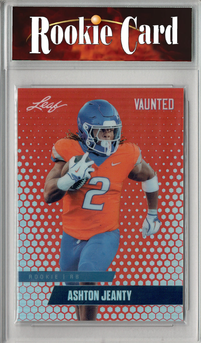Certified Mint+ Ashton Jeanty 2025 Leaf Vaunted Metal #VM-07  Red #2 of 2 Made Rookie Card Las Vegas Raiders