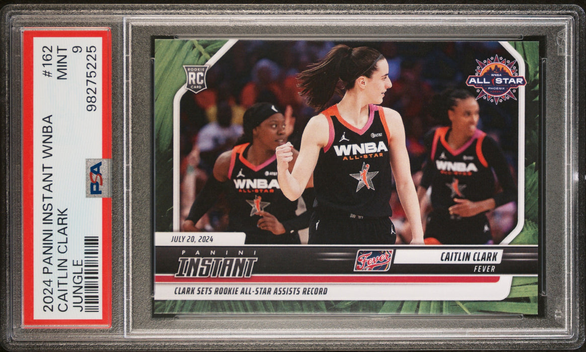 PSA 9 Caitlin Clark 2024 Panini Instant #162 Jungle Jersey #22 of 25 Rookie Card