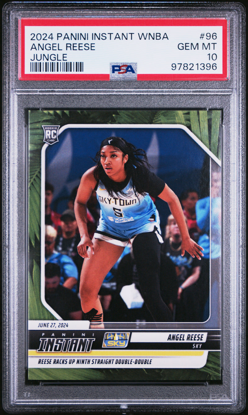 PSA 10 Angel Reese 2024 Panini Instant #96 Jungle Jersey #5 of 25 Rookie Card Chicago Sky