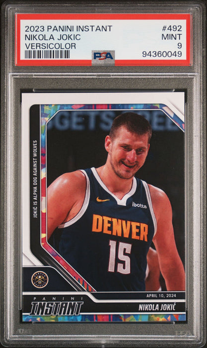 PSA 9 Nikola Jokic 2023 Panini Instant #492 Versicolor #2 of 5 Rare Trading Card