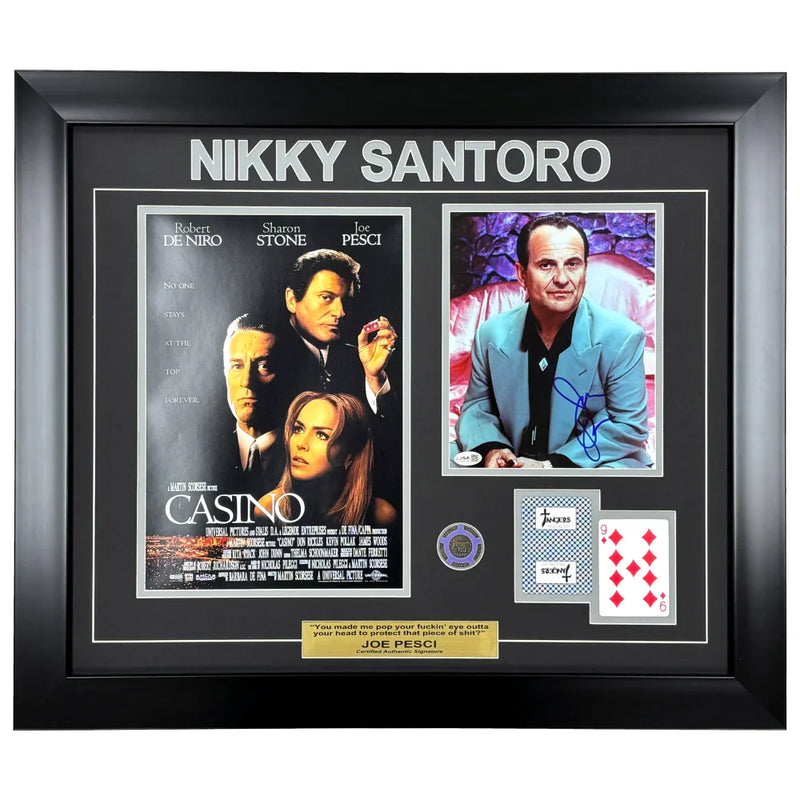 Joe Pesci Casino Movie Autographed 8x10 Photo Framed JSA Tangiers Signed Mafia