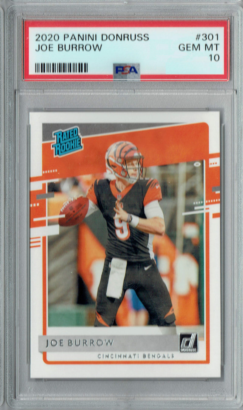 PSA 10 GEM-MT Joe Burrow 2020 Panini Donruss #301 Rookie Card Bengals