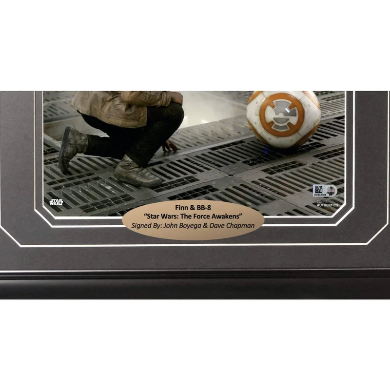 John Boyega Dave Chapman Signed Star Wars 8x10 Photo Framed Finn Bb-8 Topps COA