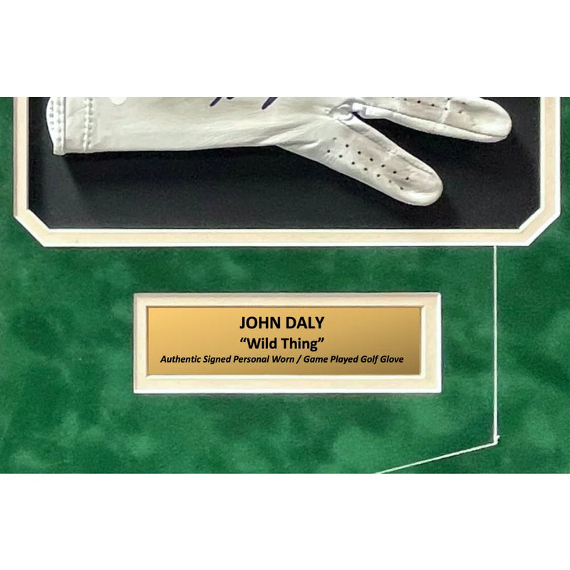 John Daly Signed & Game Played / Worn Golf Glove Framed JSA COA Autograph Cigarette Photo