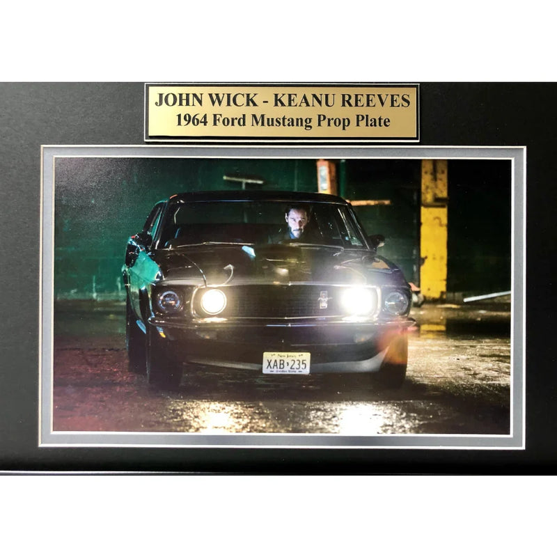 "John Wick" Keanu Reeves Movie Car License Plate Framed Collage