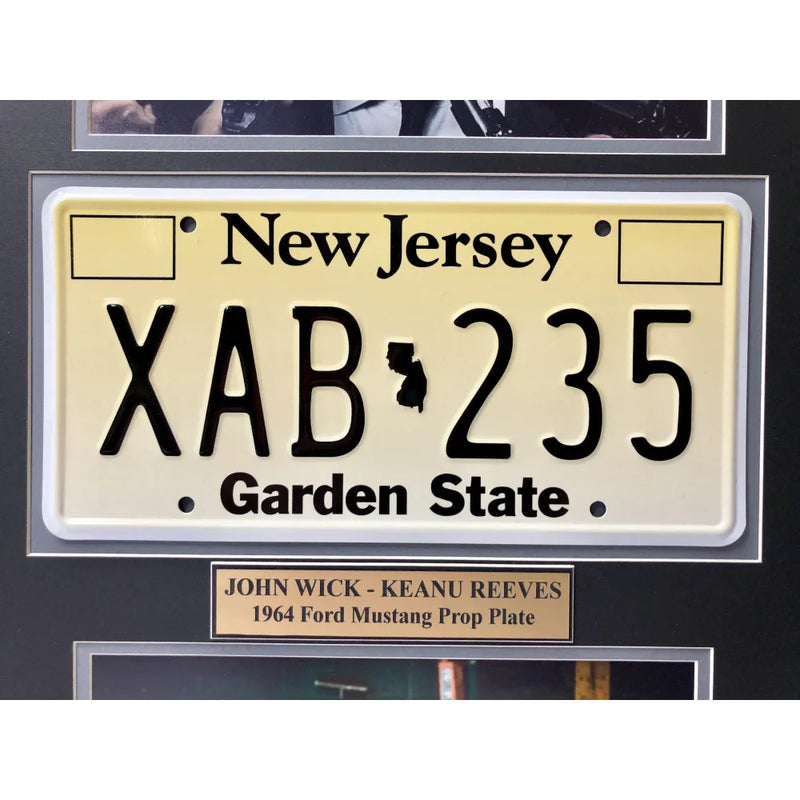"John Wick" Keanu Reeves Movie Car License Plate Framed Collage