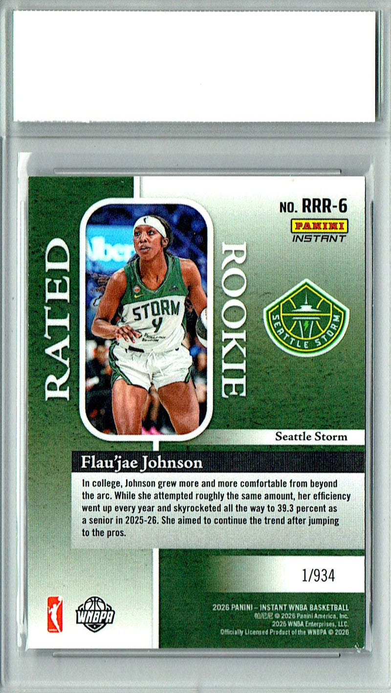 Flau'jae Johnson 2026 Panini Instant #RRR-6 Rated Rookie Rookie Card PGI 10