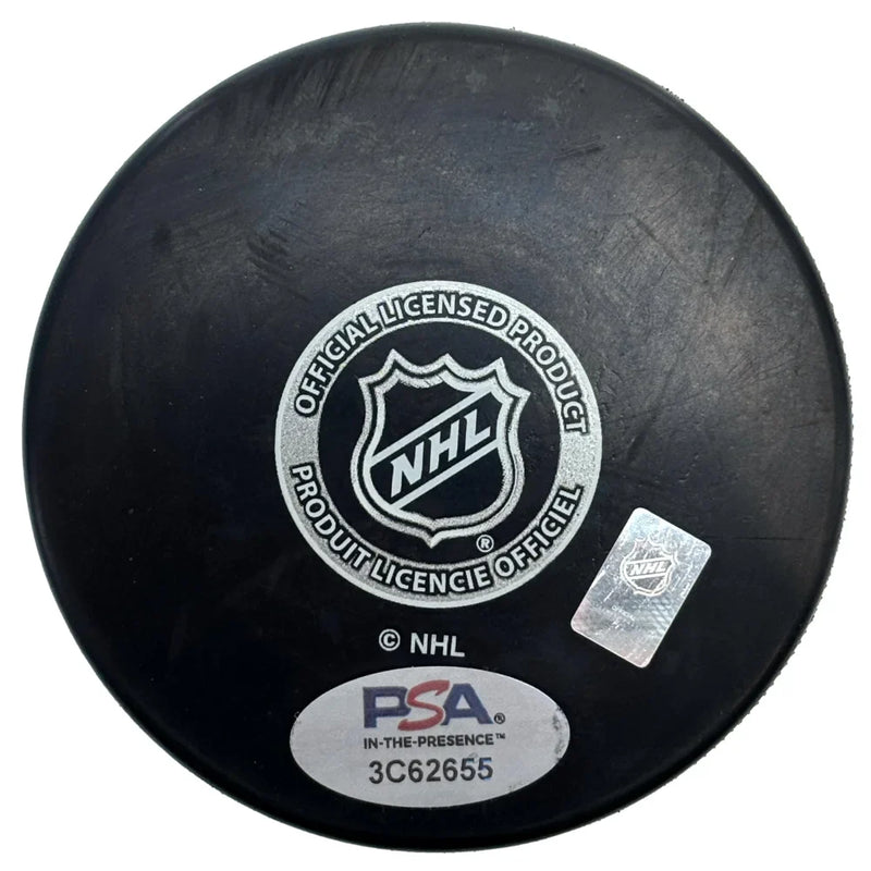Jonathan Quick Autographed Columbus Blue Jackets Puck Inscribed "CBJ GOAT" Signed COA PSA/DNA