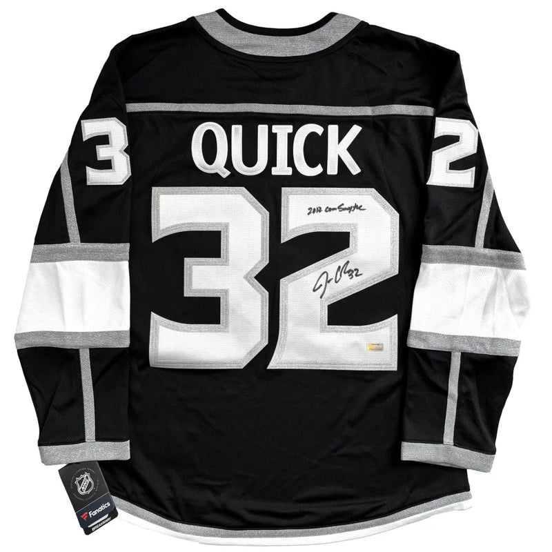 Jonathan Quick Autographed LA Kings 2012 Stanley Cup Jersey Inscribed "Conn Smythe" IGM COA