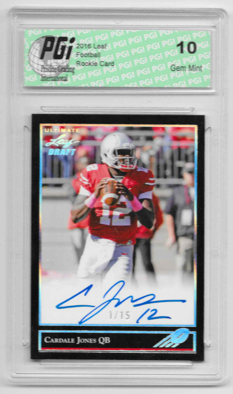 Cardale Jones 2016 Ultimate Leaf Draft Auto #1 of 15 Made Rookie Card PGI