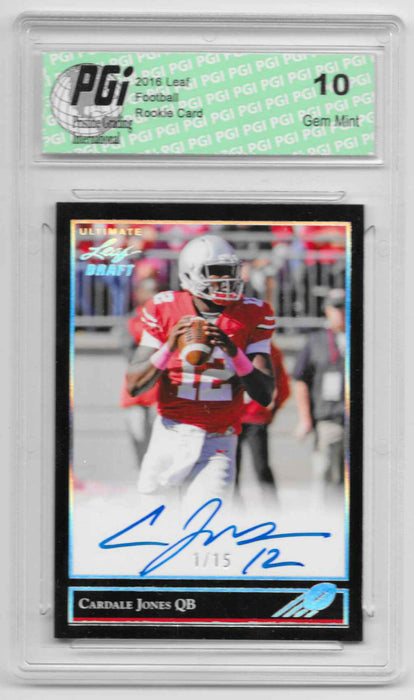 Cardale Jones 2016 Ultimate Leaf Draft Auto #1 of 15 Made Rookie Card PGI