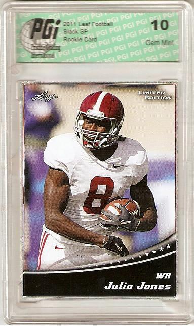 Julio Jones Rookie Card Atlanta PGI 10 Gem Mint Football Trading Card 2011 Leaf Limited Black #JJ-LLB