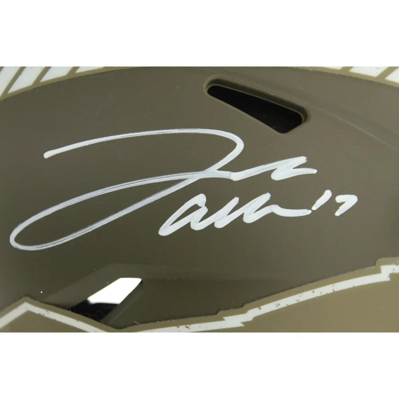 Josh Allen Autographed Buffalo Bills F/S Salute to Service Speed Helmet BAS COA Signed