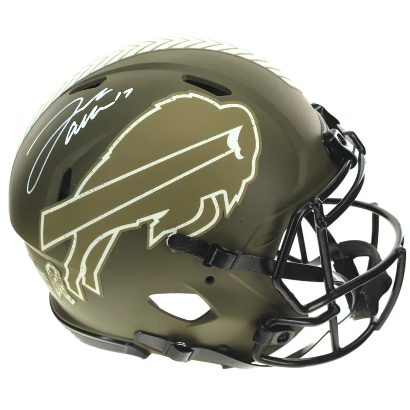 Josh Allen Autographed Buffalo Bills F/S Salute to Service Speed Helmet BAS COA Signed