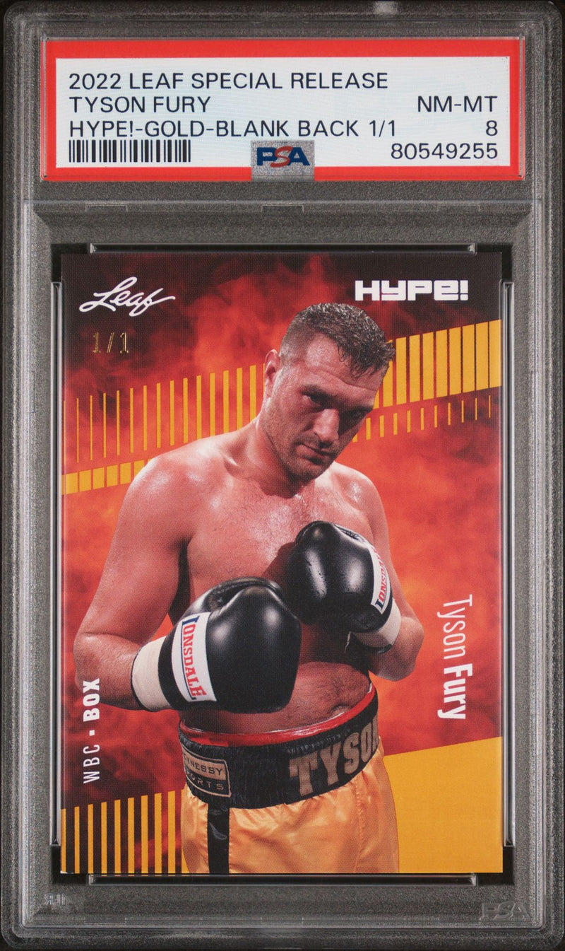 Tyson Fury PSA 8 2022 Leaf Hype! #93 Gold Blank Back 1/1 Rare Trading Card United Kingdom