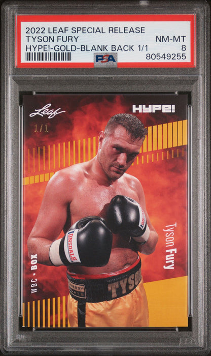 PSA 8 Tyson Fury 2022 Leaf Hype! #93 Gold Blank Back 1/1 Rare Trading Card
