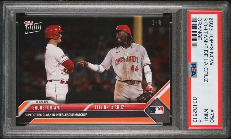 Shohei Ohtani PSA 9 Elly De La Cruz Orange 2023 Topps Now #750 Rookie Card #1/5
