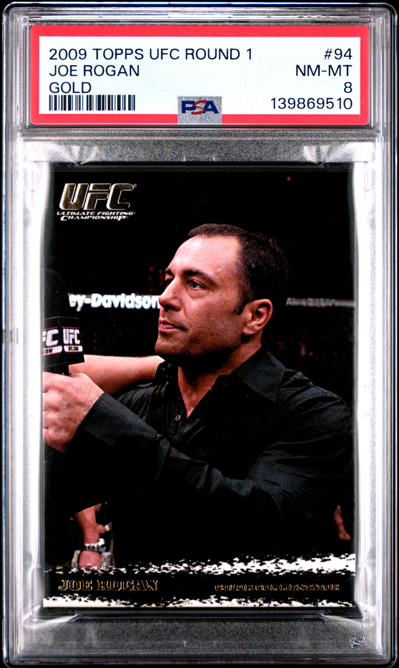 PSA 8 Joe Rogan 2009 Topps #94 Thick Gold SP Rookie Card UFC
