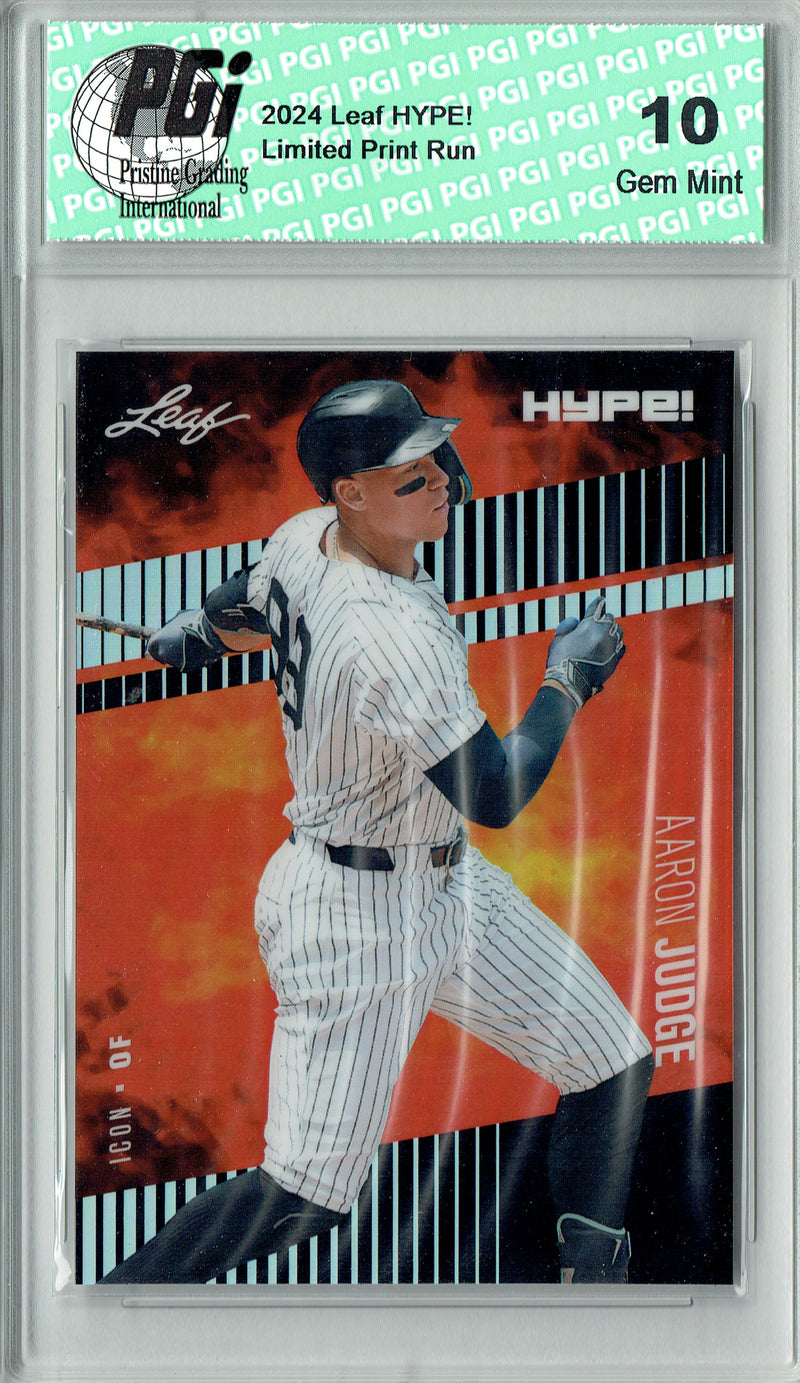 Aaron Judge Rare Trading Card New York Pro Baseball Trading Card 2024 Leaf HYPE! Metal #HM-19 Black Only 7 Made PGI 10