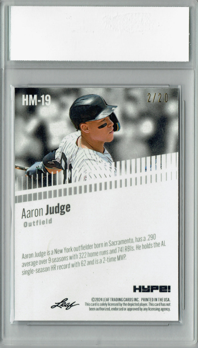 Aaron Judge Rare Trading Card New York Pro Baseball Trading Card 2024 Leaf HYPE! Metal #HM-19 Blue Only 20 Made PGI 10