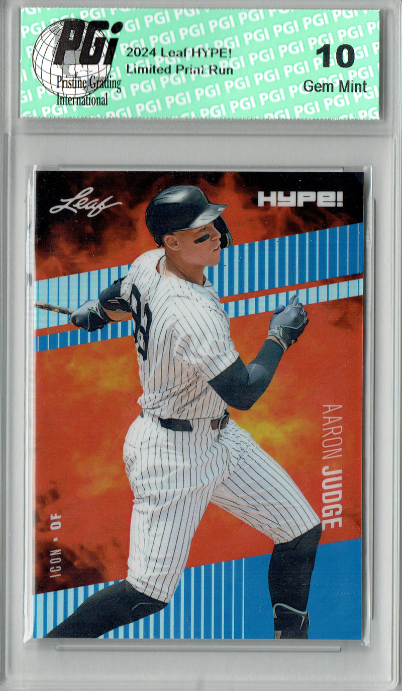 Aaron Judge 2024 Leaf HYPE! #HM-19 Metal The #1/20 Blue Rare Trading Card PGI 10