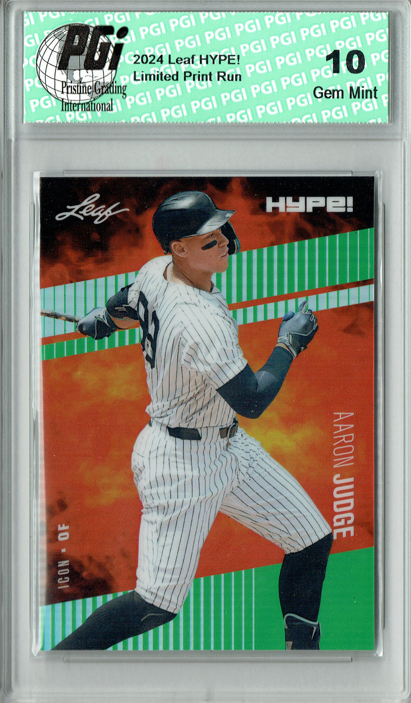 Aaron Judge 2024 Leaf HYPE! Metal #HM-19 Green Only 5 Made Rare Trading Card PGI 10