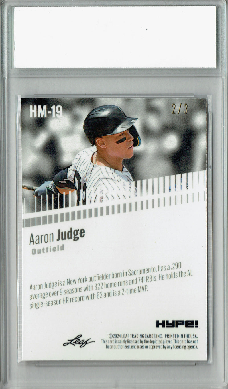 Aaron Judge Rare Trading Card New York Pro Baseball Trading Card 2024 Leaf HYPE! Metal #HM-19 Orange Only 3 Made PGI 10