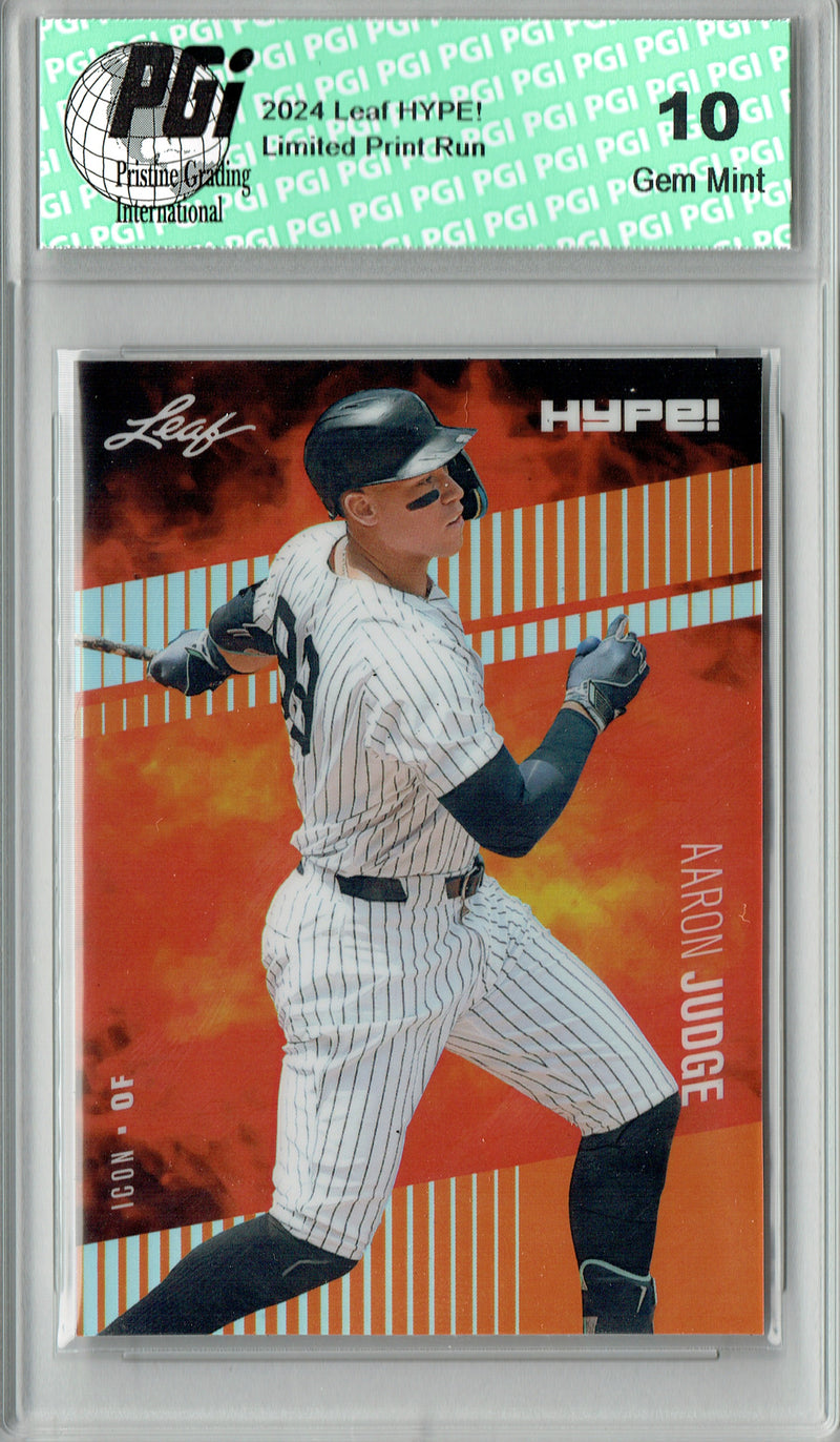 Aaron Judge Rare Trading Card New York Pro Baseball Trading Card 2024 Leaf HYPE! Metal #HM-19 Orange Only 3 Made PGI 10