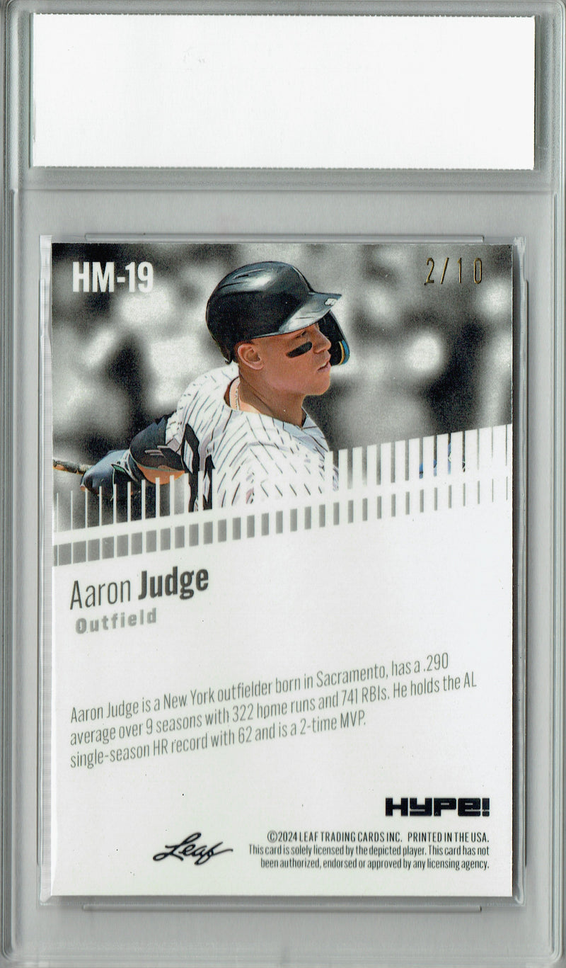 Aaron Judge 2024 Leaf HYPE! Metal #HM-19 Pink Only 10 Made Rare Trading Card PGI 10