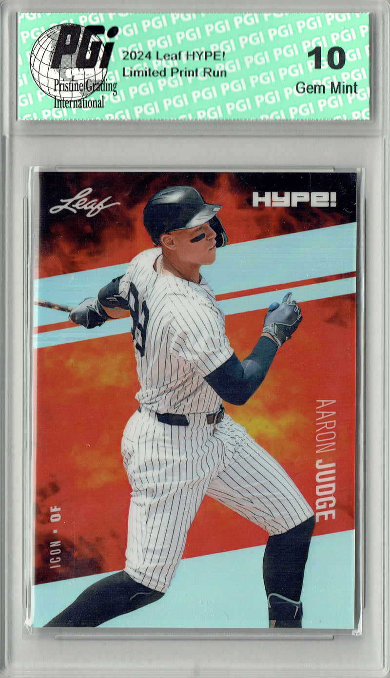 Aaron Judge Rare Trading Card New York Pro Baseball Trading Card 2024 Leaf HYPE! Metal #HM-19 Silver Only 25 Made PGI 10